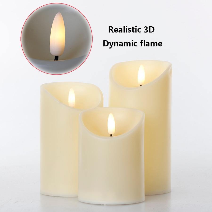 3pcs Remote Control LED Flameless Candle