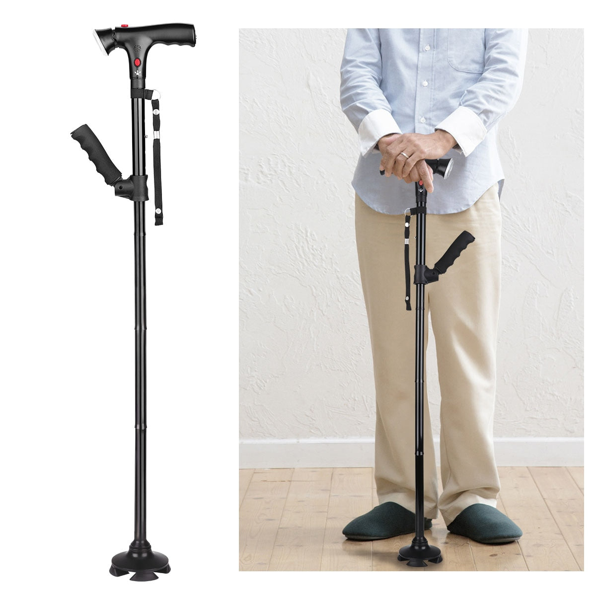 Safety Alarm Walking Telescopic LED Light Cane