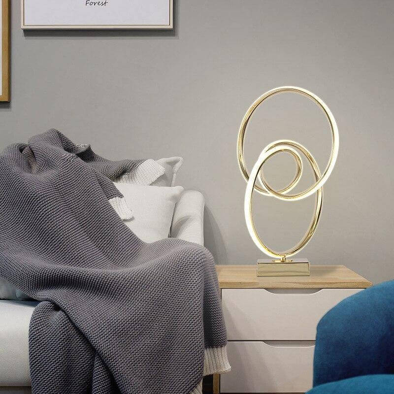 Modern Art Spiral Golden Led Table - Image 1