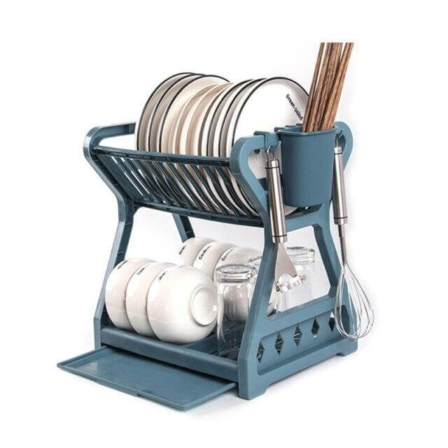 Double-layer Multifunctional Countertop Sink Dish Drying Rack - Image 5