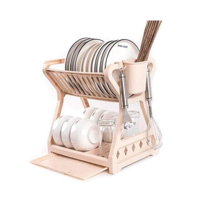 Double-layer Multifunctional Countertop Sink Dish Drying Rack - Image 7