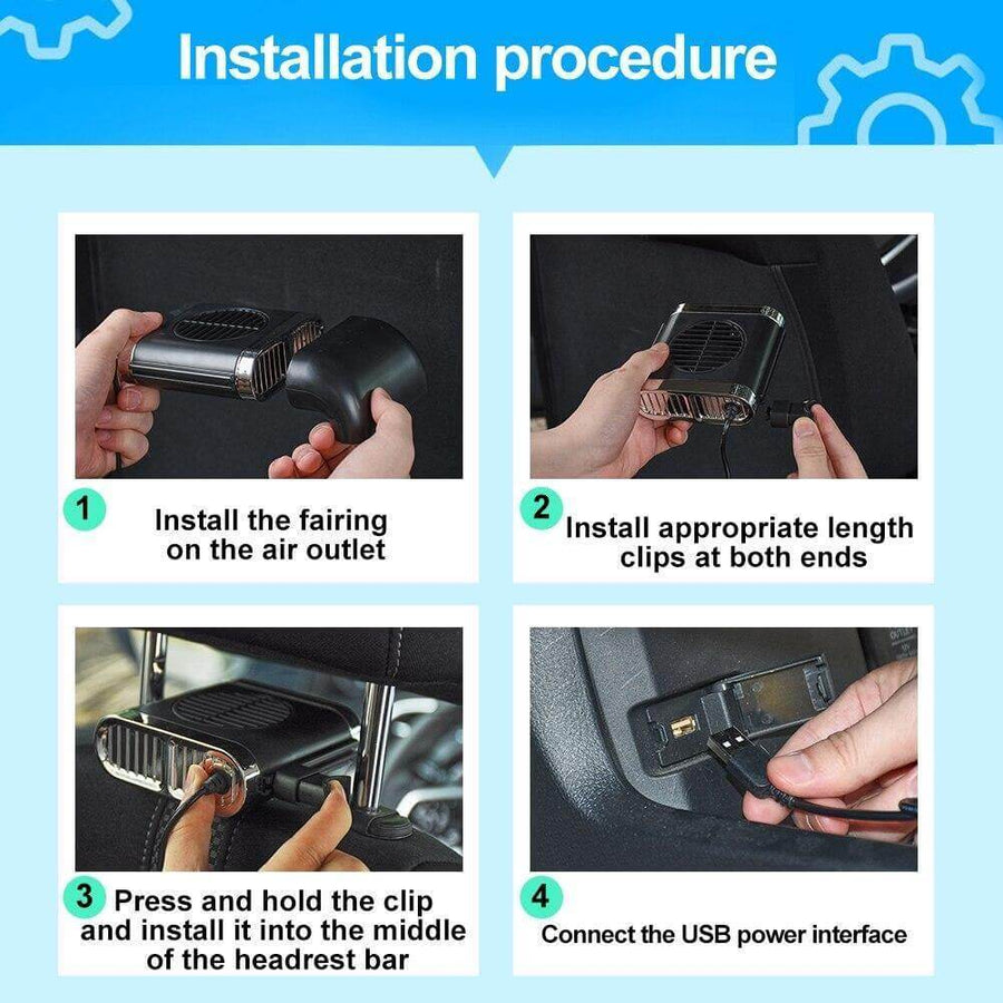 Car Back Seat Cooler USB Air Fan - Image 7