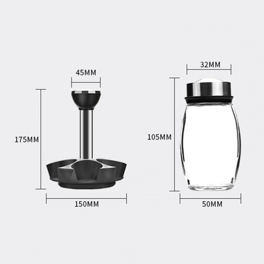 Smart Rotating Stainless Steel Glass Seasoning Set - Image 3