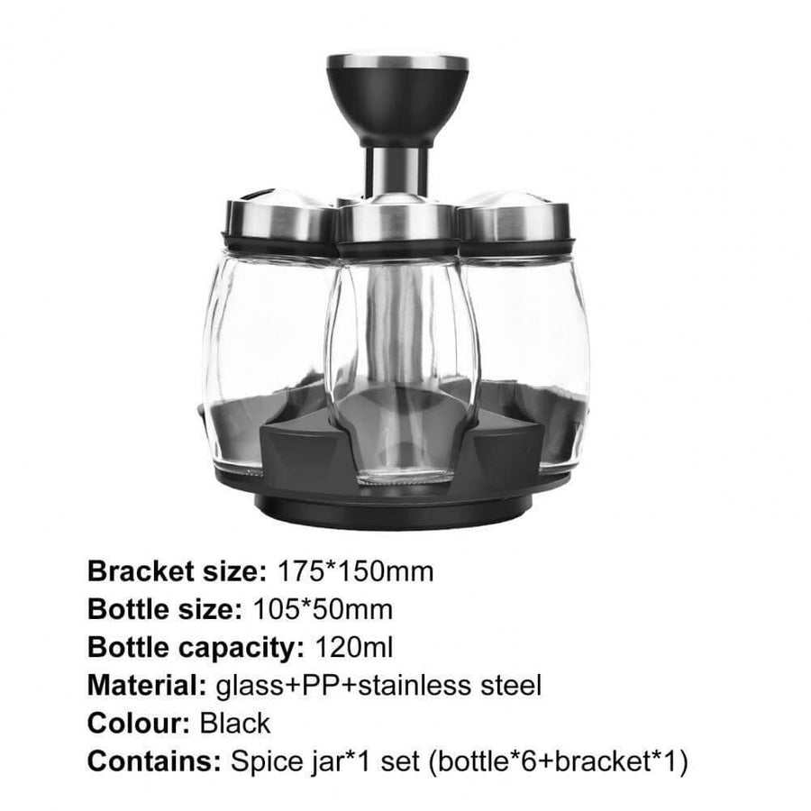 Smart Rotating Stainless Steel Glass Seasoning Set - Image 6