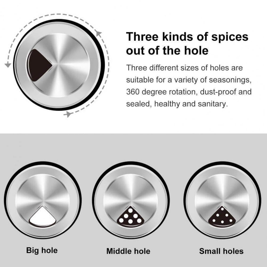 Smart Rotating Stainless Steel Glass Seasoning Set - Image 7