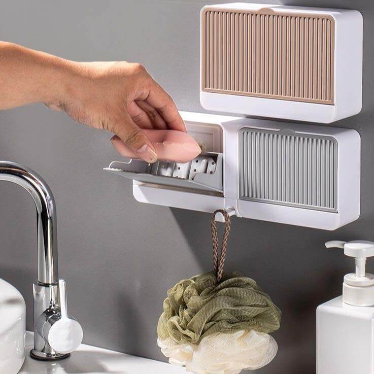 Creative Double Storage Wall Mounted Soap Box - Image 4