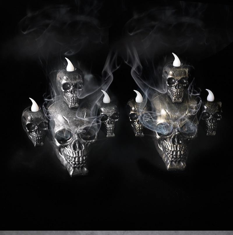 Led Candle Scary Halloween Skull Head Lamp - Image 1