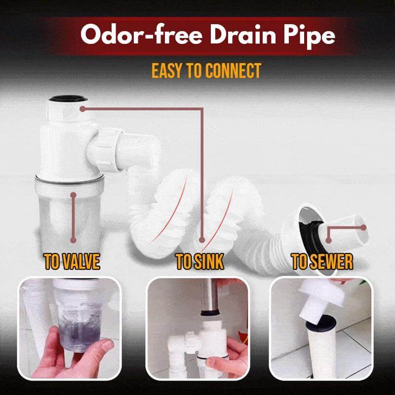 Odor-free Bathroom Kitchen Expandable Filter Pipe · Mavigadget