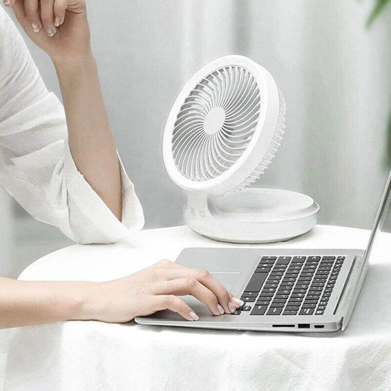 Rechargeable Foldable Wireless Fan Night lamp - Image 1
