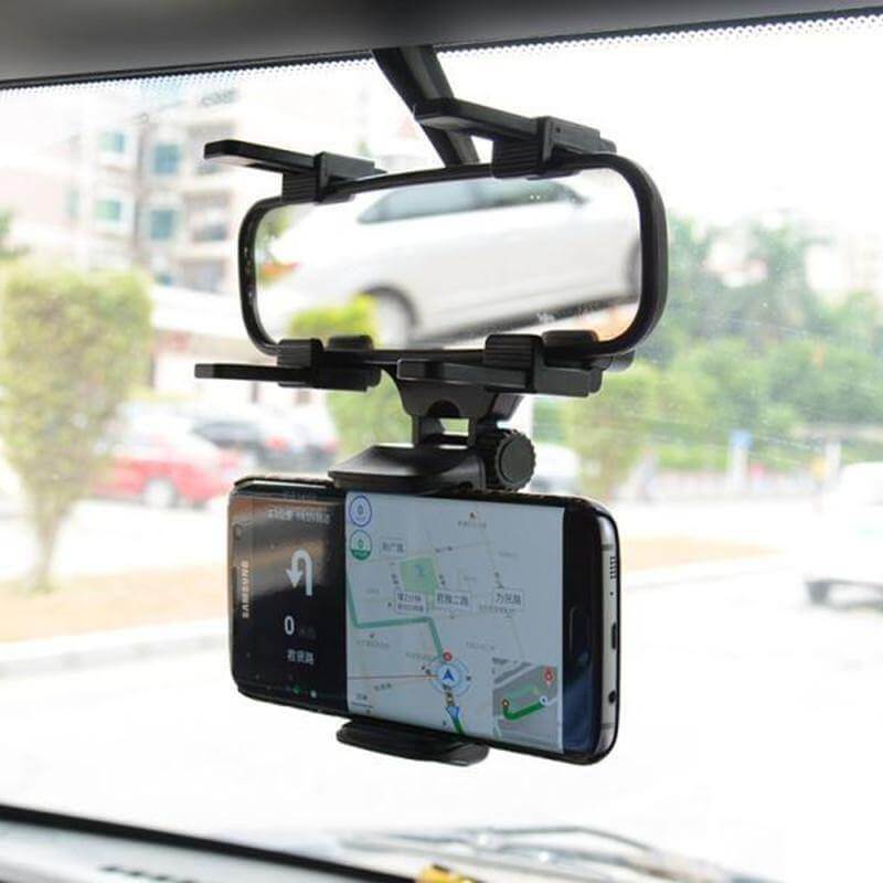 Universal Car Rearview Mirror Phone Holder - Image 0