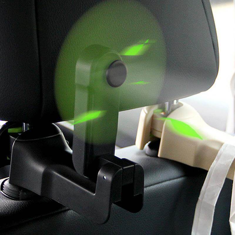 Universal Adjustable Car Headrest Fan with Hook - Image 8