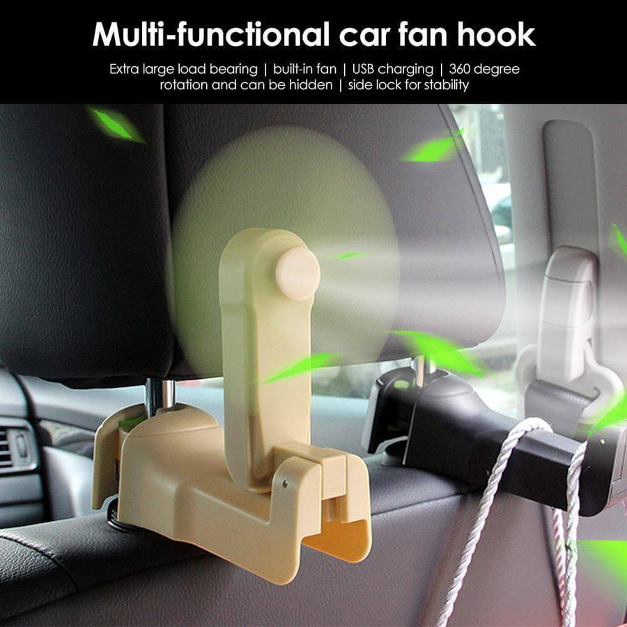 Universal Adjustable Car Headrest Fan with Hook - Image 5