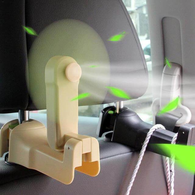 Universal Adjustable Car Headrest Fan with Hook - Image 4