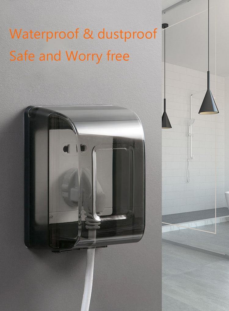Bathroom Waterproof Large Transparent Socket Protective Box - Image 2