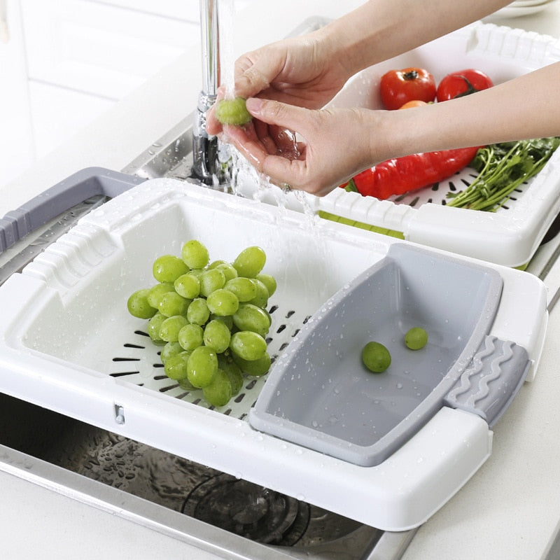 Portable Cutting Board Vegetable Drainer - Image 0