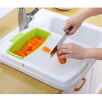 Portable Cutting Board Vegetable Drainer