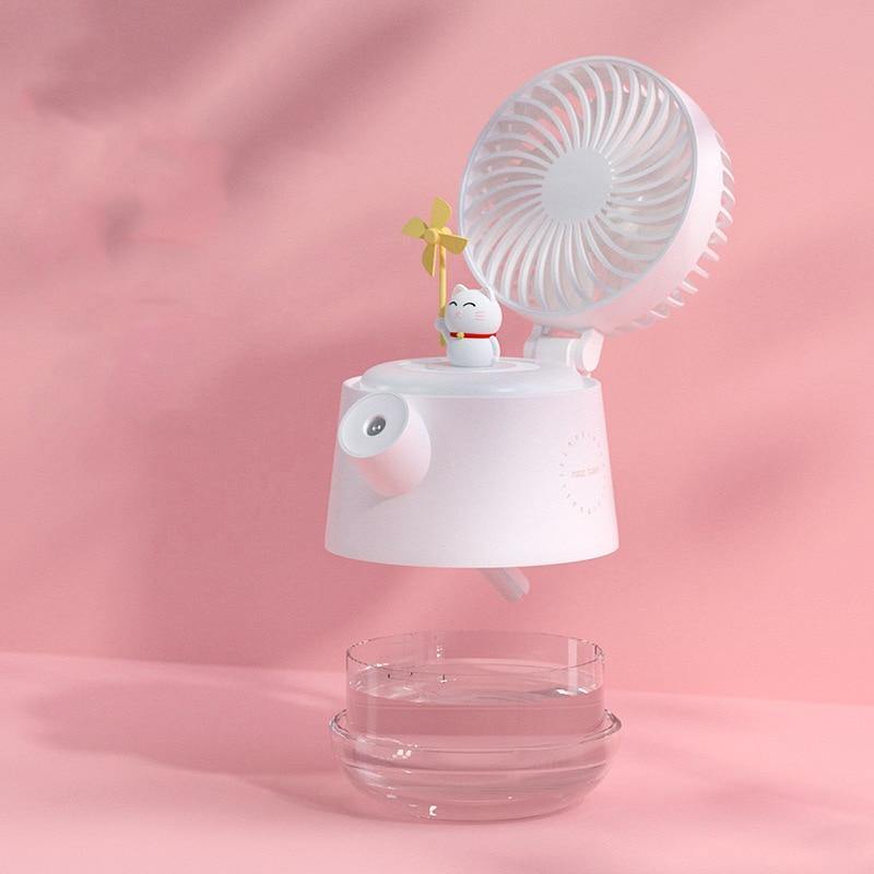 Portable Desktop Night Light Humidifier Fan - Image 6