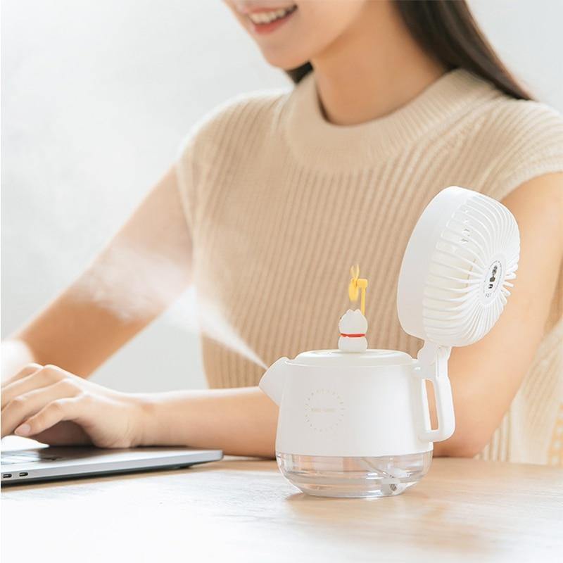 Portable Desktop Night Light Humidifier Fan - Image 4