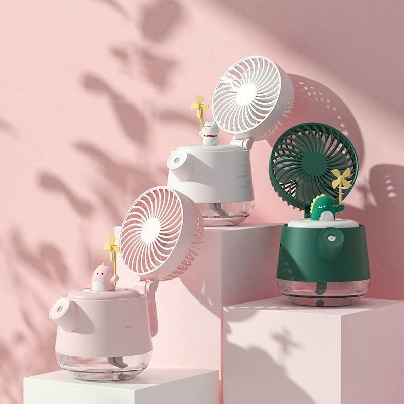 Portable Desktop Night Light Humidifier Fan - Image 2