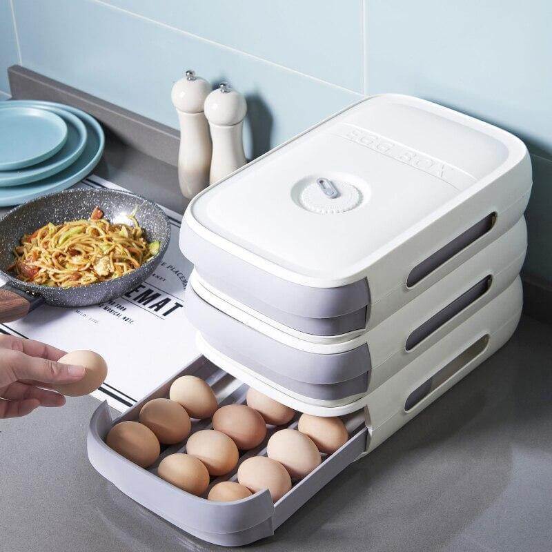 Stackable Refrigerator Egg Storage Drawer Box - Image 8