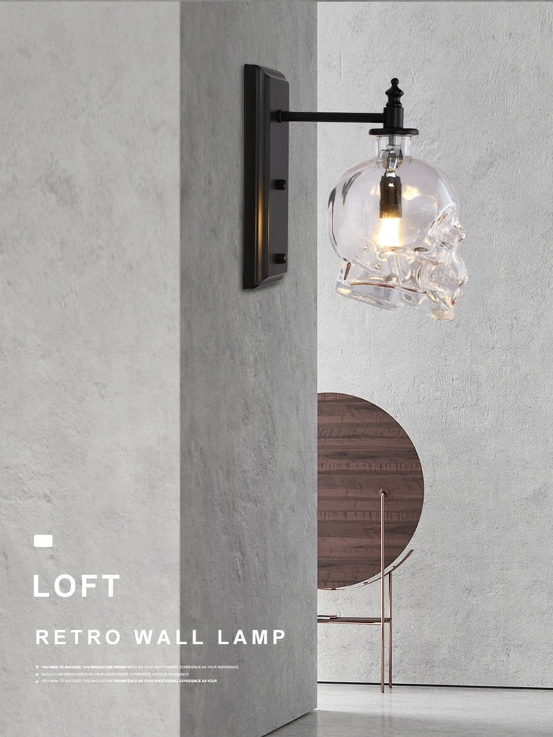 Retro Skull Glass Pendant Light - Image 11