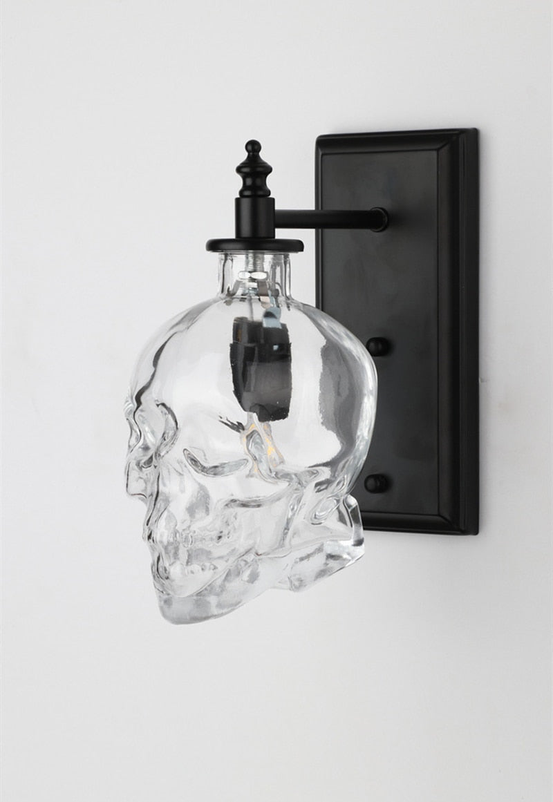 Retro Skull Glass Pendant Light