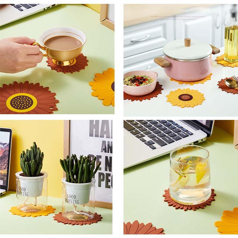 Multifunctional Sunflower Table Mat Coaster - Image 3