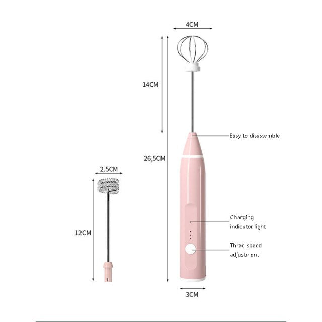 3-Speeds Rechargeable Handheld Whisk