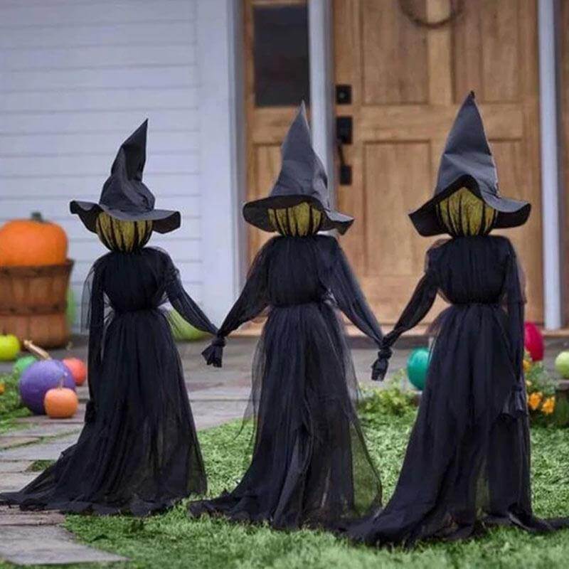 3Pcs Voice Control Halloween Witch Decoration Light Set