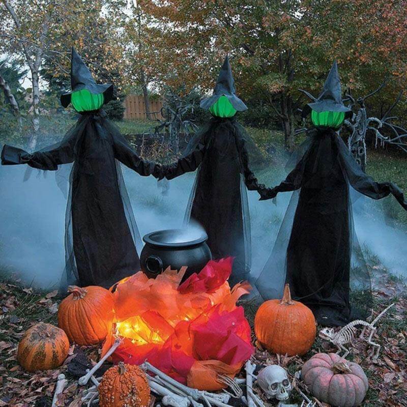3Pcs Voice Control Halloween Witch Decoration Light Set - Image 3