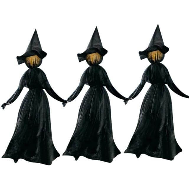 3Pcs Voice Control Halloween Witch Decoration Light Set