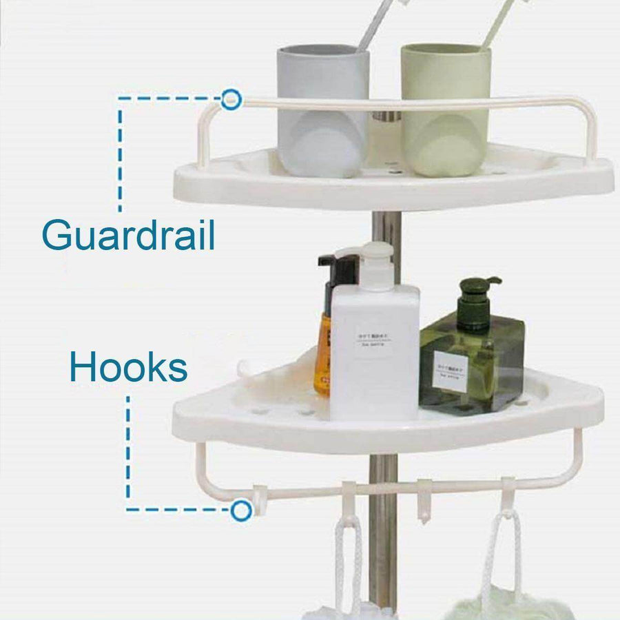 5-Tier Adjustable Stainless Steel Corner Storage Rack - Image 3