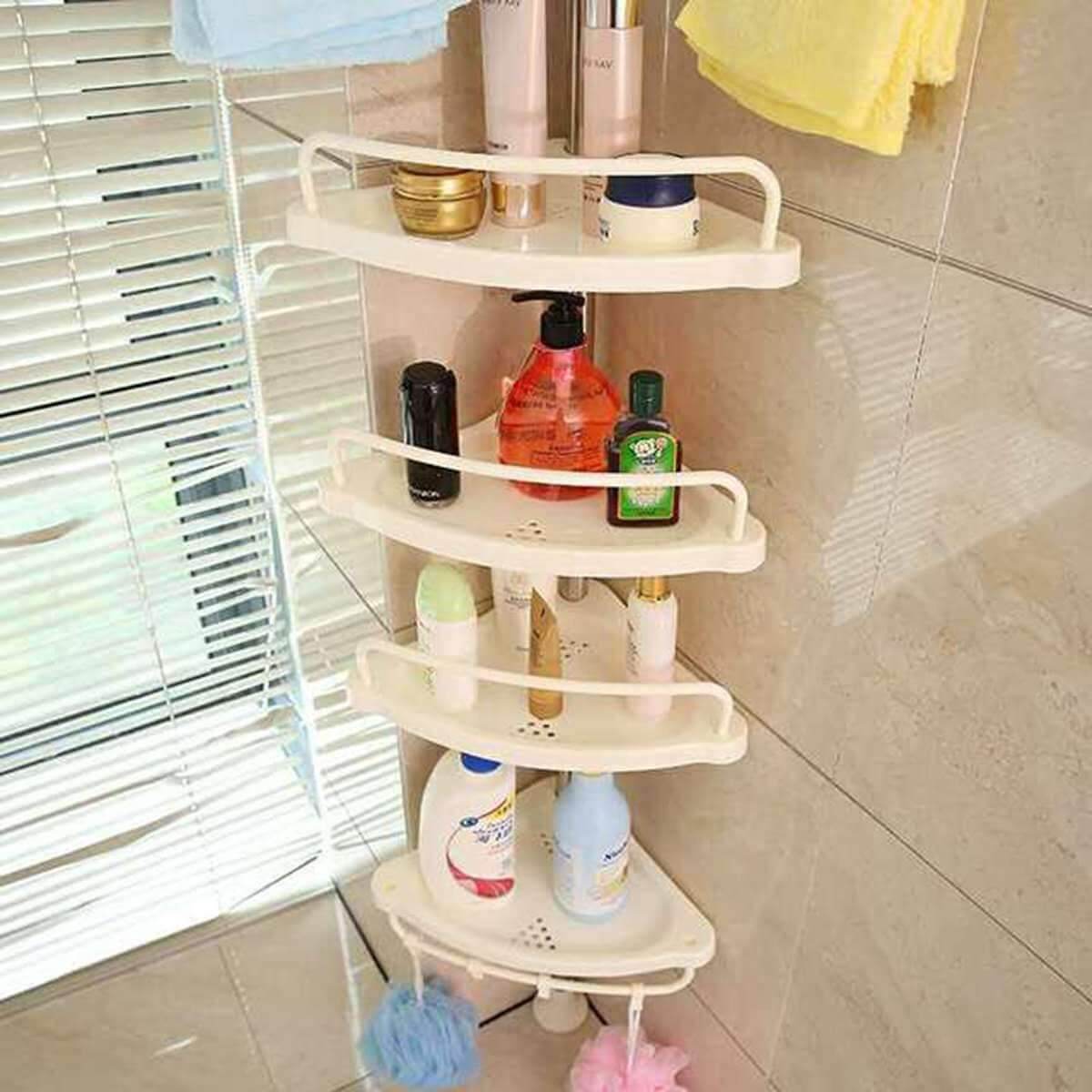 5-Tier Adjustable Stainless Steel Corner Storage Rack