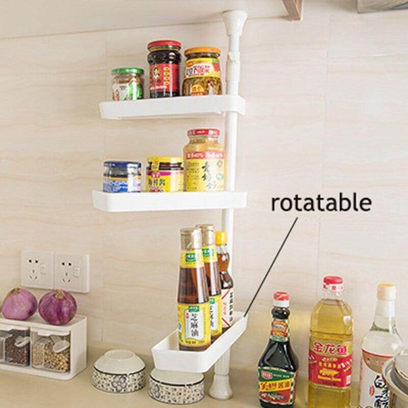 Punch Free Rotating 3-Layer Kitchen Spice Organizer - Image 1