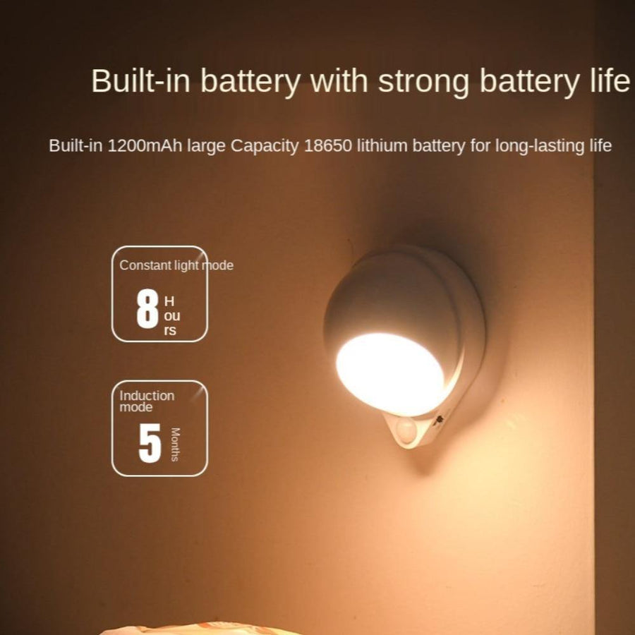 360 Rotating Water Drop Body Sensing Rechargeable Lamp - Image 1