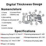 Carbon Fiber Digital Thickness Caliper Tool