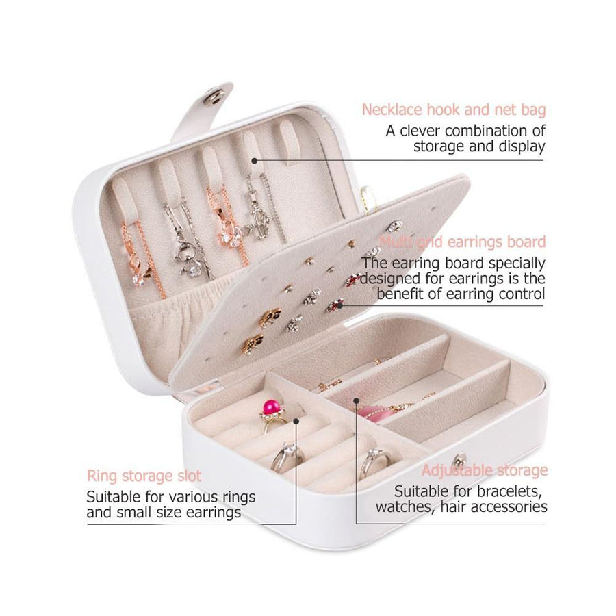Double-Layer Leather Jewelry Organizer Box - Image 4