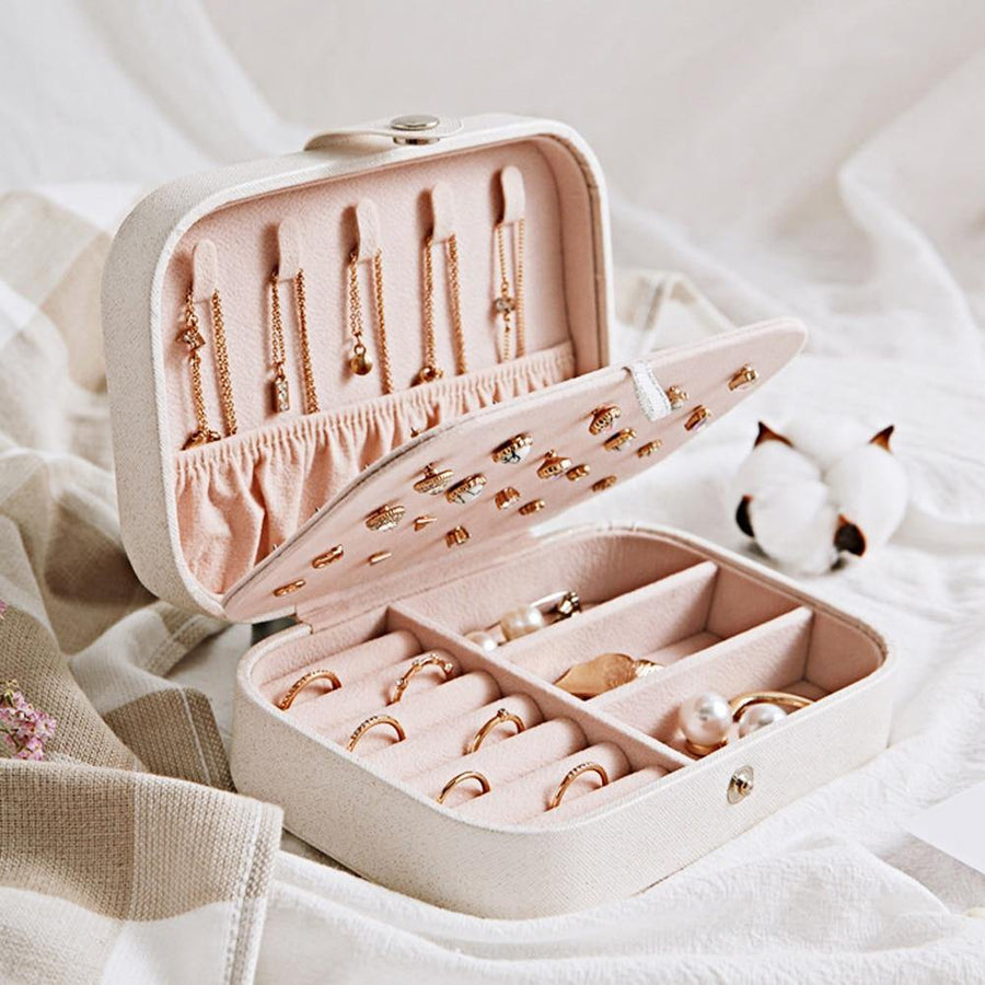 Double-Layer Leather Jewelry Organizer Box - Image 8