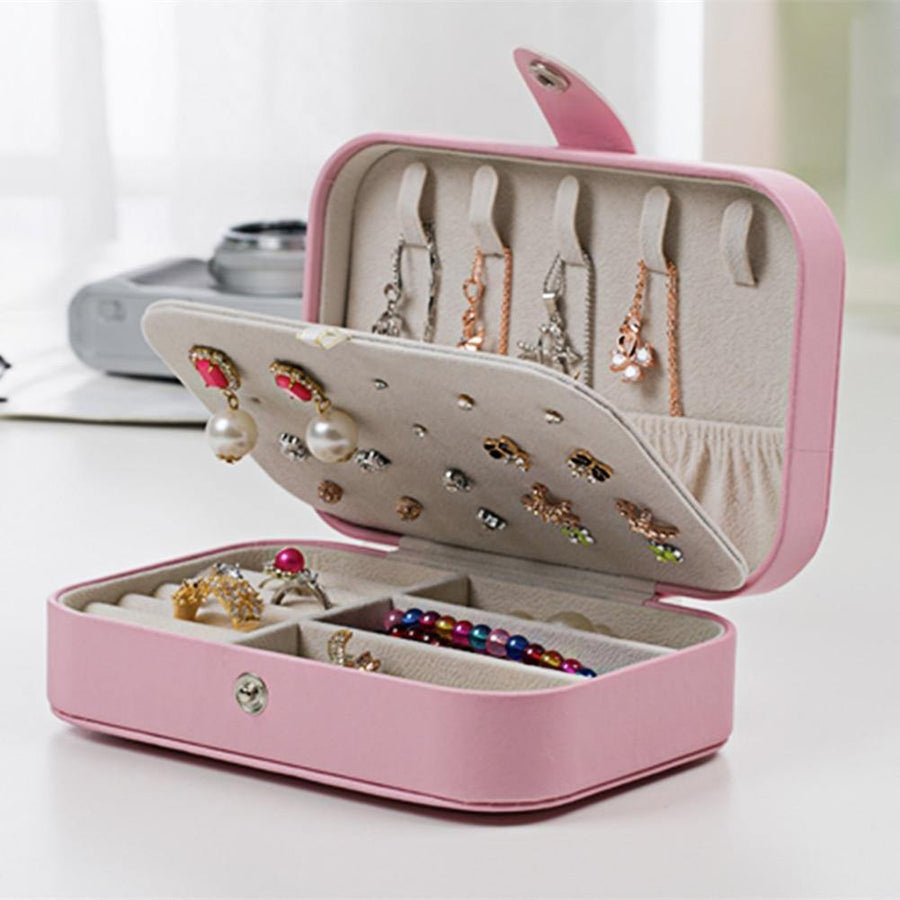 Double-Layer Leather Jewelry Organizer Box - Image 7