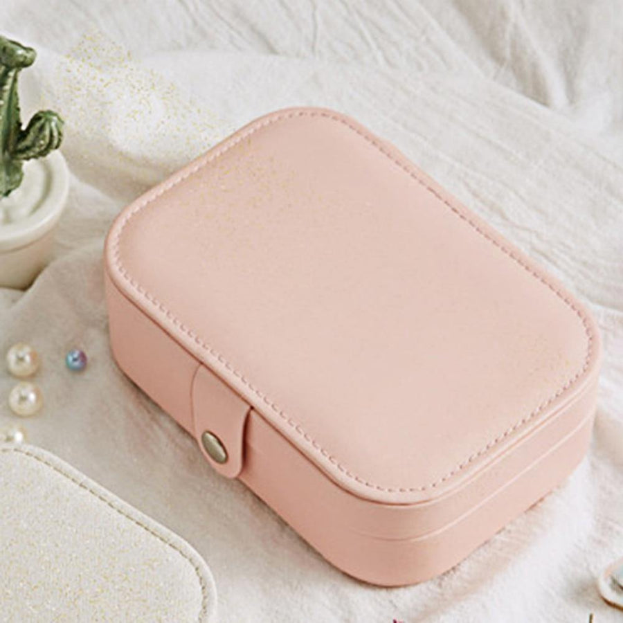 Double-Layer Leather Jewelry Organizer Box - Image 3