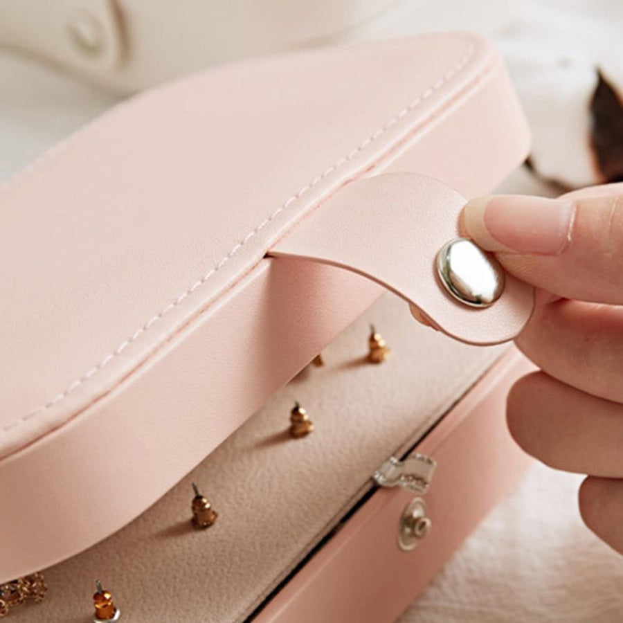 Double-Layer Leather Jewelry Organizer Box - Image 2