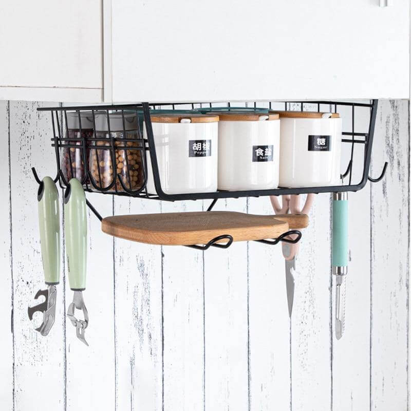 Easy Hang Kitchen Cabinet Storage Organizer Rack