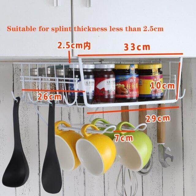 Easy Hang Kitchen Cabinet Storage Organizer Rack