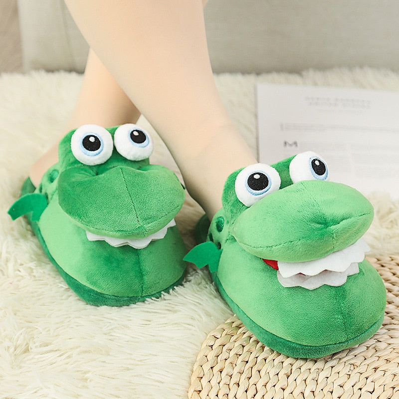Comfy Crocodile Plush Slippers - Image 0