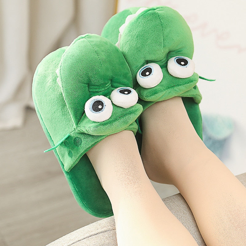 Comfy Crocodile Plush Slippers - Image 3