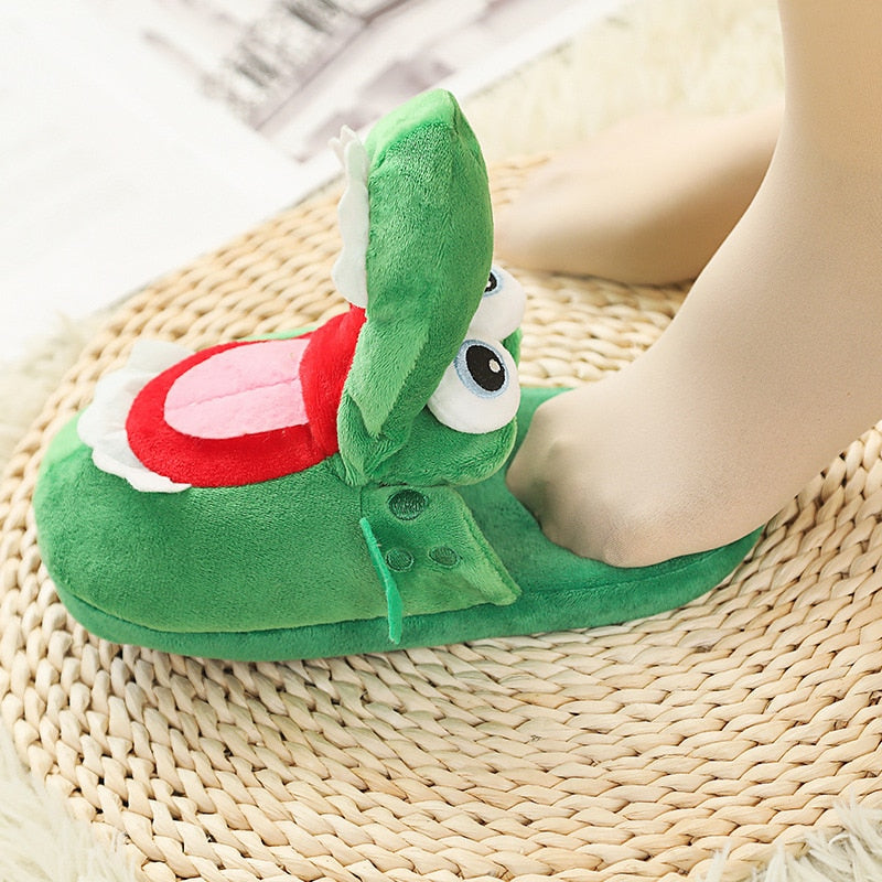 Comfy Crocodile Plush Slippers - Image 1