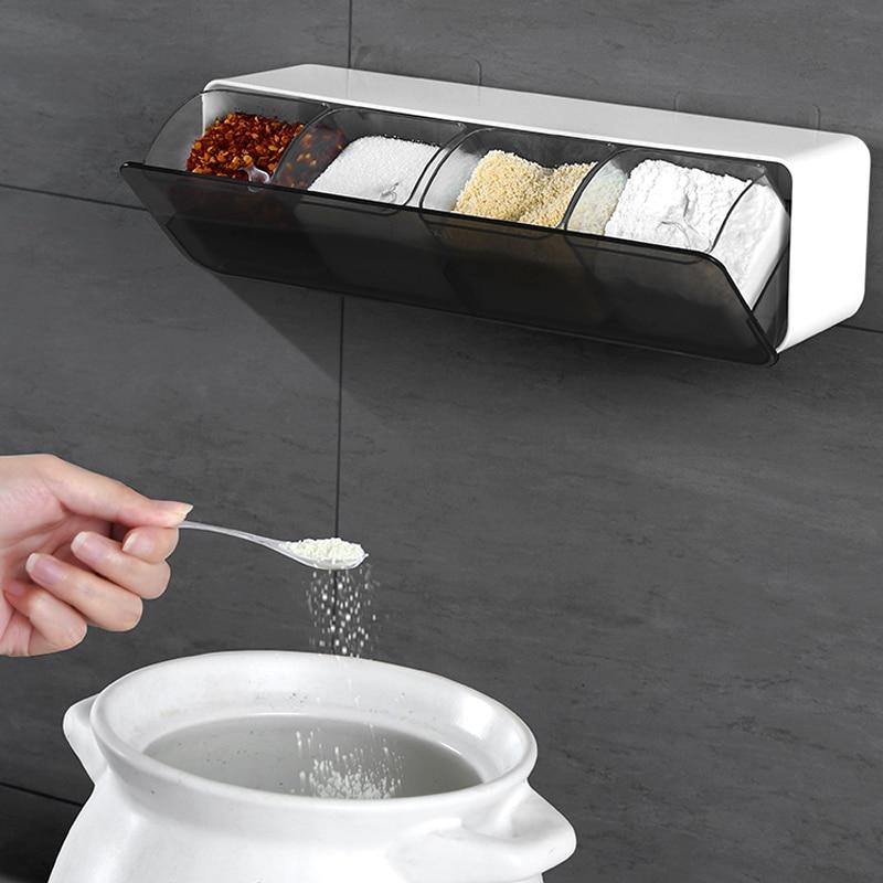 Wall-Mounted Spice Seasoning Jar Rack - Image 1