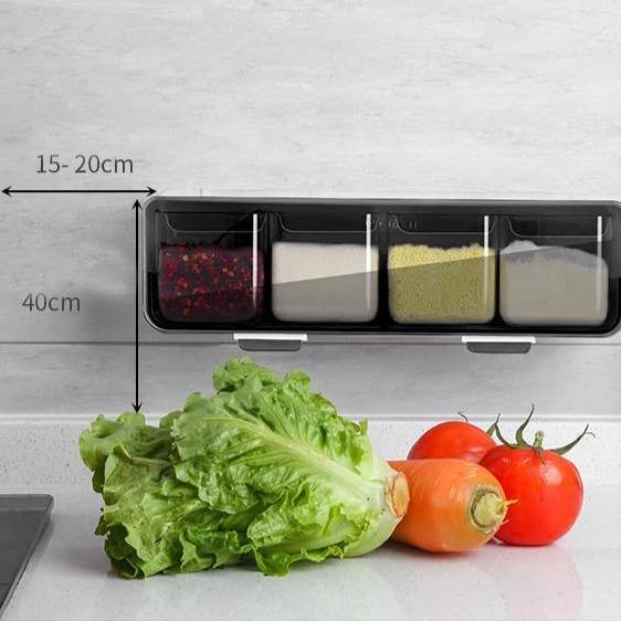 Wall-Mounted Spice Seasoning Jar Rack - MaviGadget