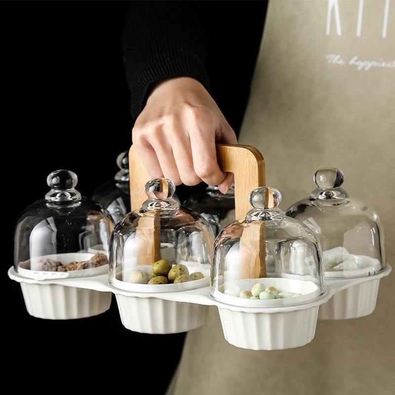 Ceramic Glass Lid Snack Plate - Image 3