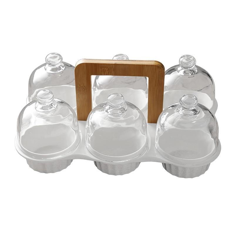 Ceramic Glass Lid Snack Plate